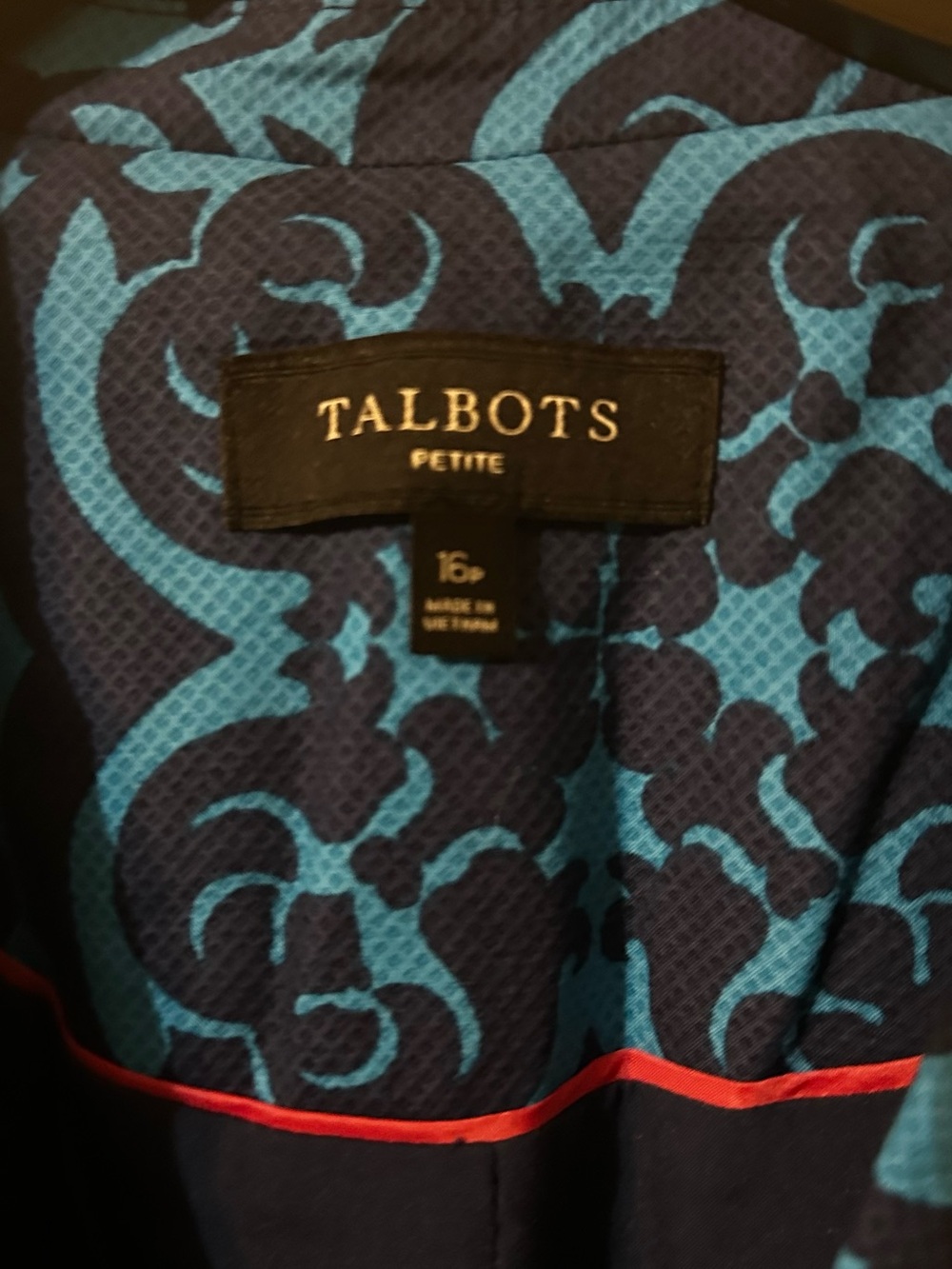 Talbots Blue Patterned Single-Button Blazer - Picture 4 of 7